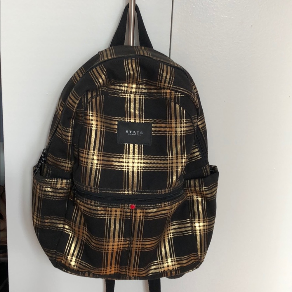 Black and gold Lorimer State backpack